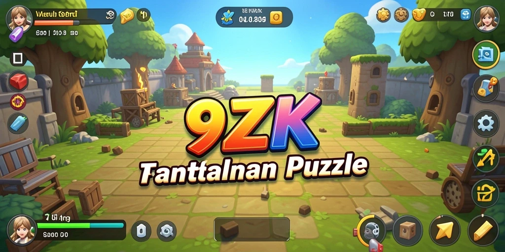Screenshot gameplay 9ZK yang menunjukkan tantangan puzzle menarik.