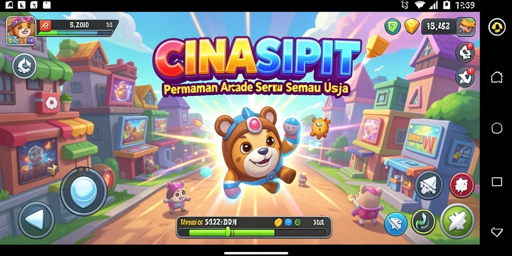 Tampilan aksi seru dalam permainan Arcade CINASIPIT.