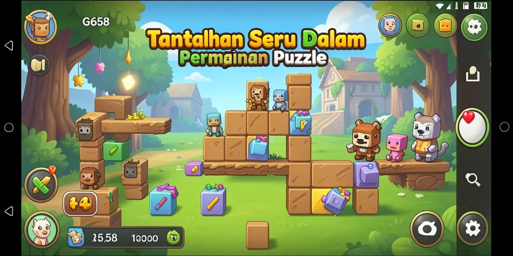 Screenshot gameplay G668 menampilkan tantangan puzzle yang menarik.