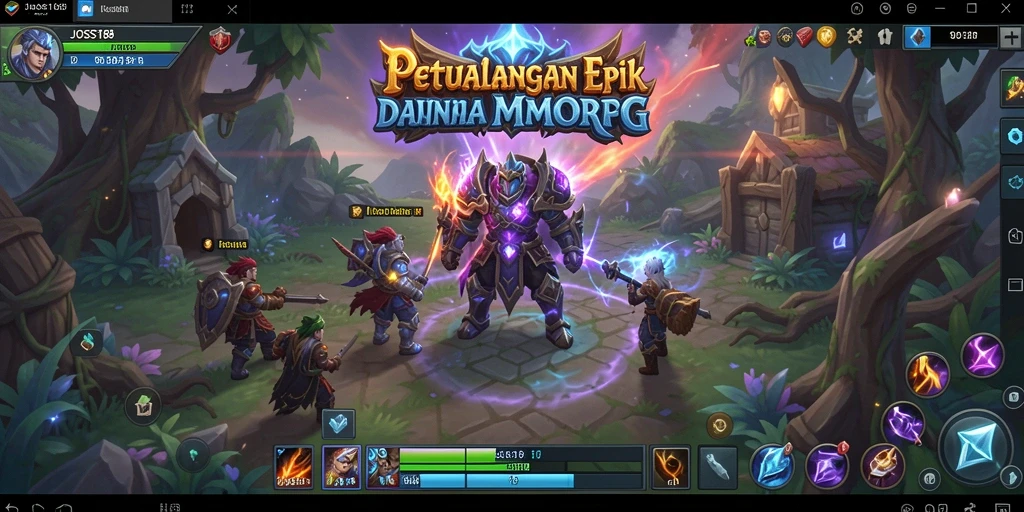 Gameplay mendebarkan dari JOSS188 yang menampilkan pertempuran epik dalam MMORPG.