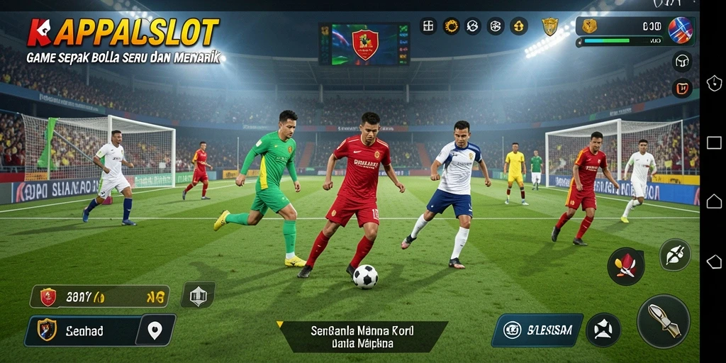 Tampilan gameplay KAPALSLOT yang seru dalam aksi sepak bola.