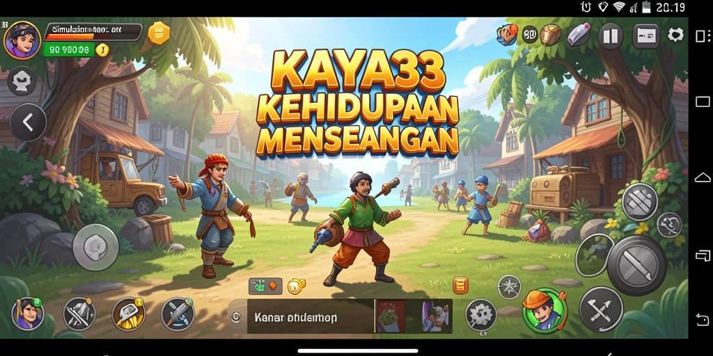 Tampilan gameplay KAYA33 yang menampilkan karakter dalam simulasi kehidupan.