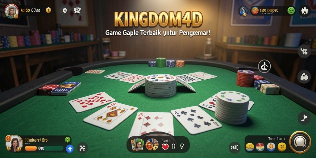 Gambar tampilan gameplay Gaple di KINGDOM4D yang seru.