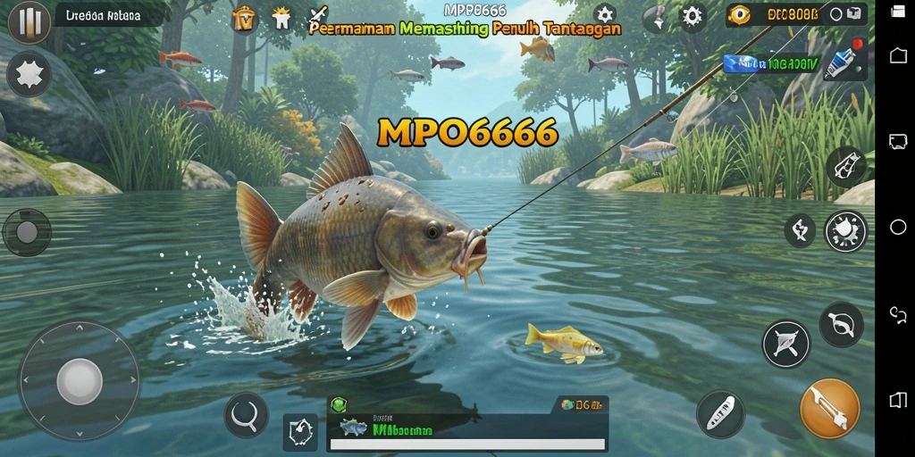 Gameplay seru dengan pengalaman memancing yang realistis.