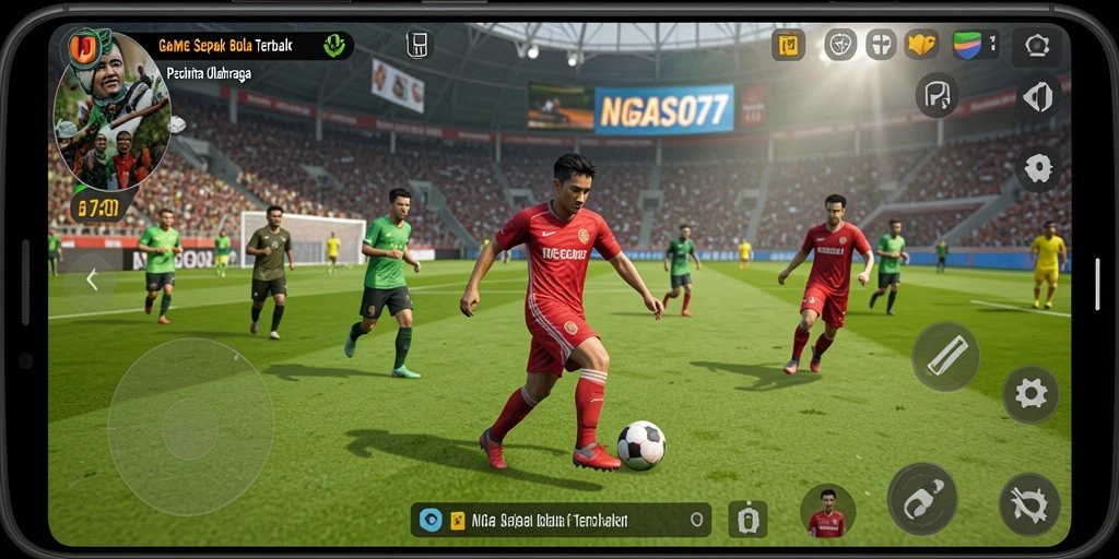 Tampilan gameplay NGASO77 yang mendebarkan dan penuh aksi sepak bola.